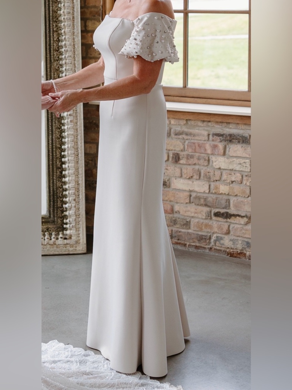 Elegant Eliza J Off Shoulder Evening Gown Mother of the Bride dress